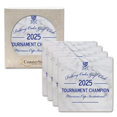 CoasterStone Square Absorbent Stone Coaster - 4 Pack (4")